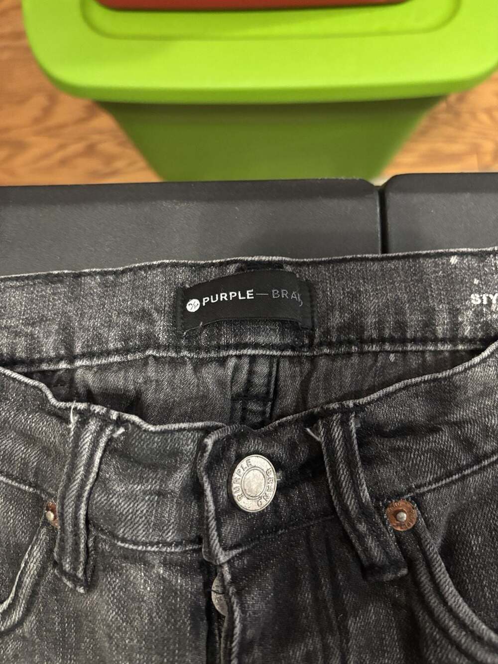 Purple Brand P001 Slim Fit Jeans Black Bleach Splash